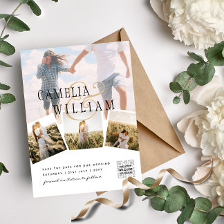 Budget Photo Wedding Invitation Classic White  Flyer