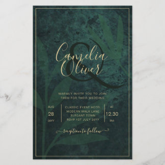 BUDGET Photo Wedding Invitation Emerald GREEN Flyer