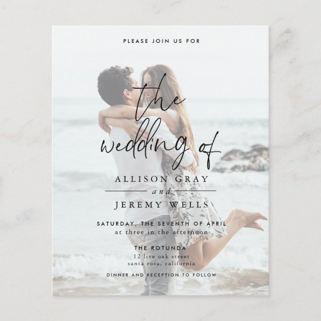 Budget Photo Wedding Invitation Flyer (Front)