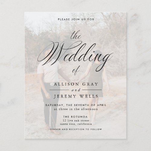 Budget Photo Wedding Invitation Flyer