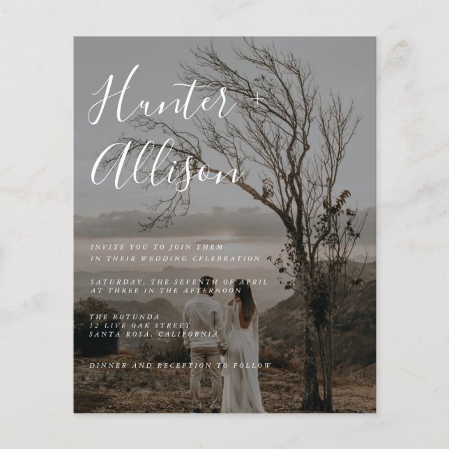 Budget Photo Wedding Invitation Flyer (Front)