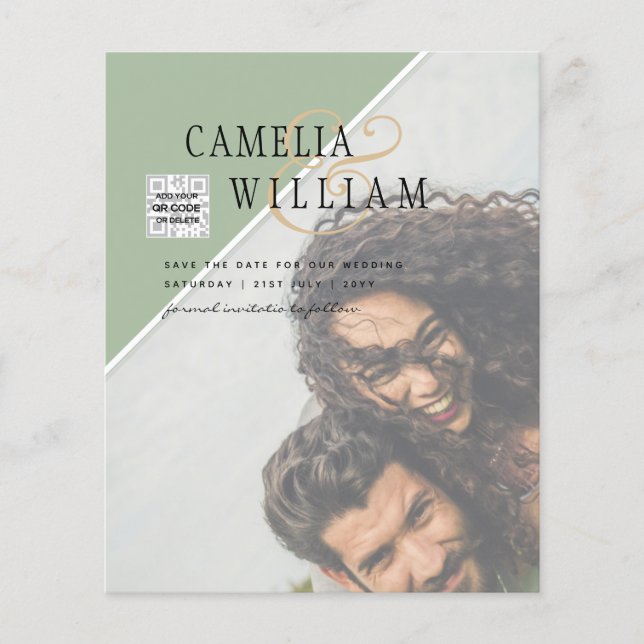 Budget Photo Wedding Invitation Mixed Colors Flyer (Front)