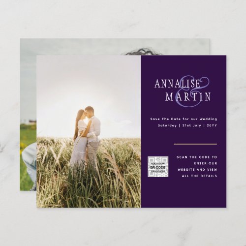 BUDGET PHOTO WEDDING INVITATION Purple Berry