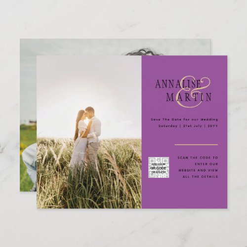 BUDGET PHOTO WEDDING INVITATION Purple Berry