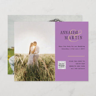 BUDGET PHOTO WEDDING INVITATION Purple Berry