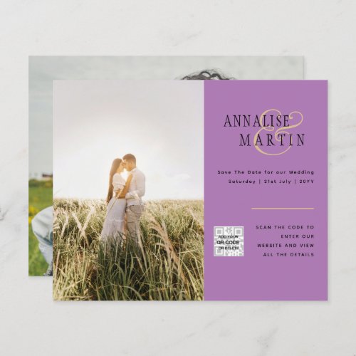 BUDGET PHOTO WEDDING INVITATION Purple Berry