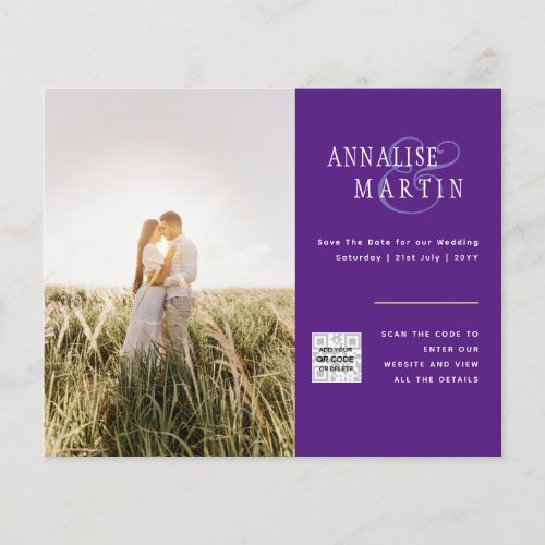 BUDGET PHOTO WEDDING INVITATION Purple Berry Flyer