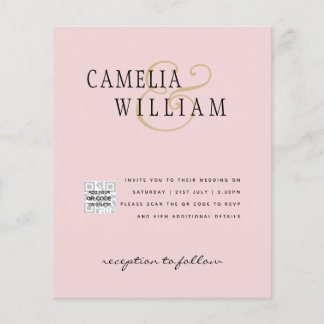 Budget Photo Wedding Invitation Save Date QR Code Flyer