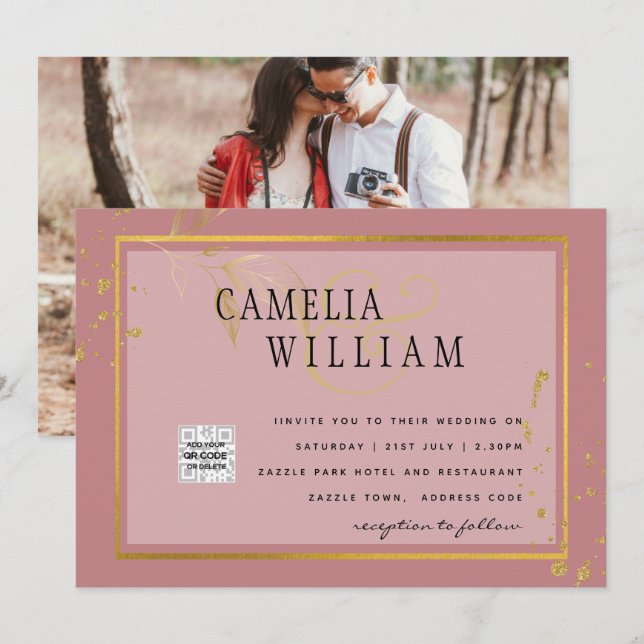 BUDGET Photo Wedding Invitation Save the Date (Front/Back)