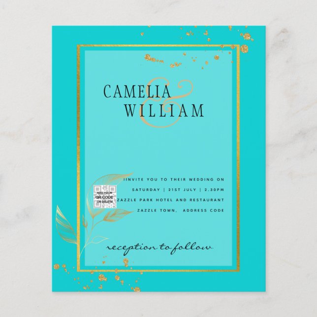 BUDGET Photo Wedding Invitation Save the Date Flyer (Front)