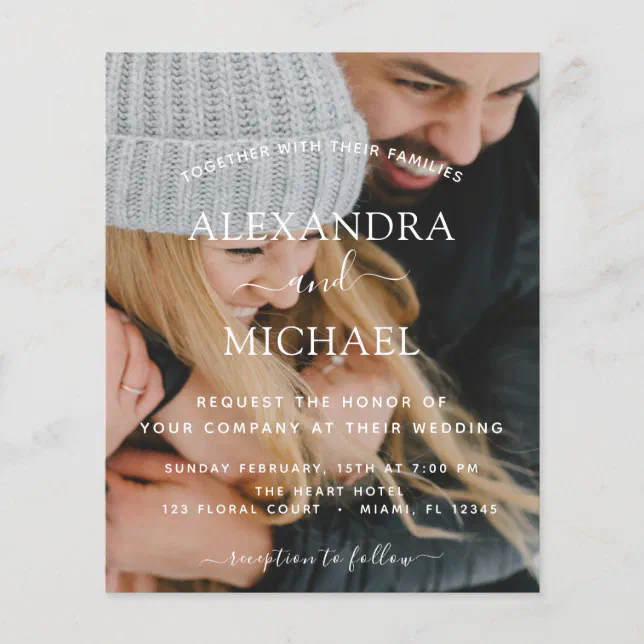 Budget Photo Wedding Invitations Zazzle