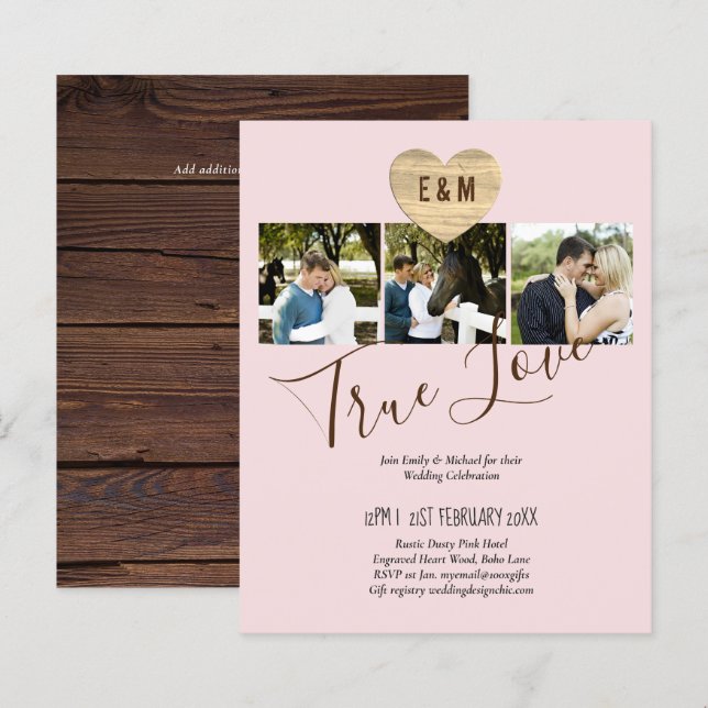 BUDGET Photo Wedding Invite Save Date Announcement (Front/Back)