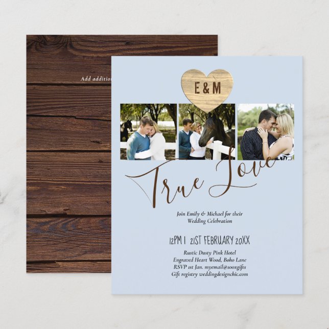 BUDGET Photo Wedding Invite Save Date Announcement (Front/Back)