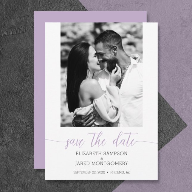 Budget Photo Wedding Lavender Save The Date (Creator Uploaded)