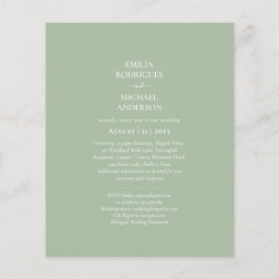 BUDGET Photo Wedding Monochrome Sage Green Flyer
