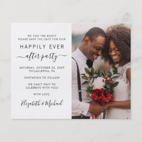 Budget Photo Wedding Reception Save the Date Flyer