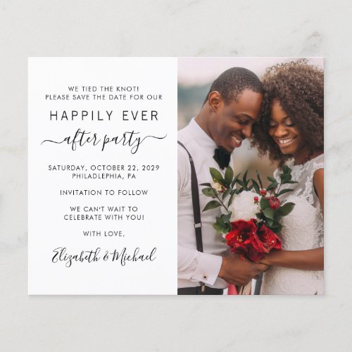 Budget Photo Wedding Reception Save the Date Flyer