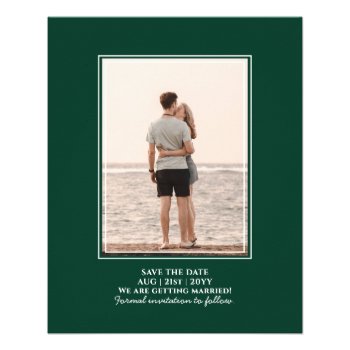 BUDGET Photo Wedding Save Date Emerald Green Flyer