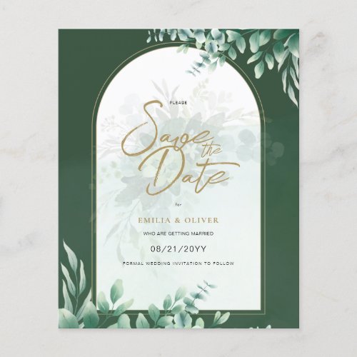 BUDGET PHOTO Wedding Save Date Rustic Botanical Flyer