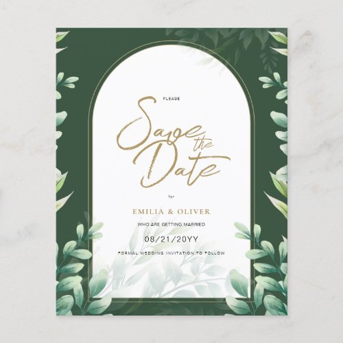 BUDGET PHOTO Wedding Save Date Rustic Botanical Flyer