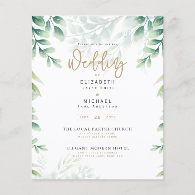 BUDGET PHOTO Wedding Save Date Rustic Botanical Flyer (Front)