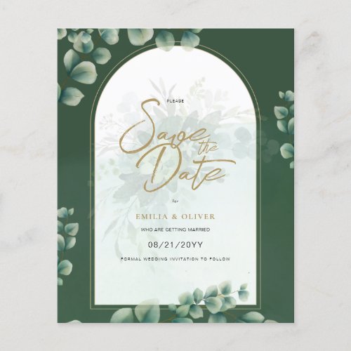 BUDGET PHOTO Wedding Save Date Rustic Botanical Flyer