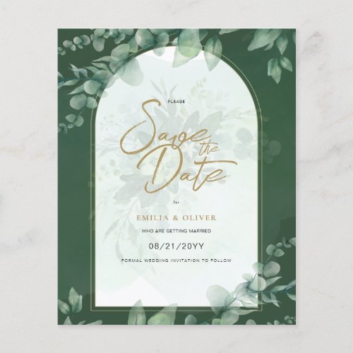 BUDGET PHOTO Wedding Save Date Rustic Botanical Flyer