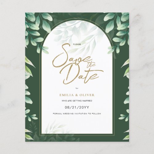 BUDGET PHOTO Wedding Save Date Rustic Botanical Flyer