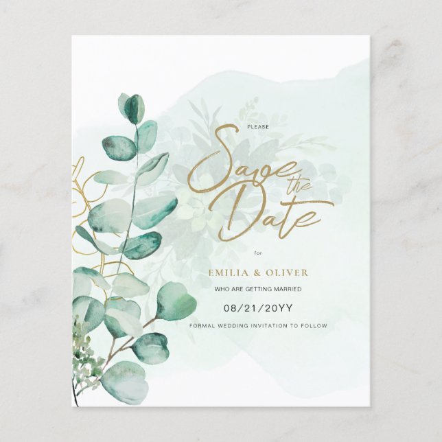 BUDGET PHOTO Wedding Save Date Rustic Botanical Flyer (Front)