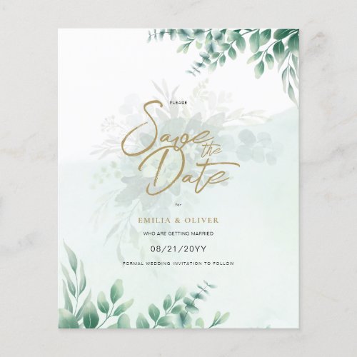 BUDGET PHOTO Wedding Save Date Rustic Botanical Flyer