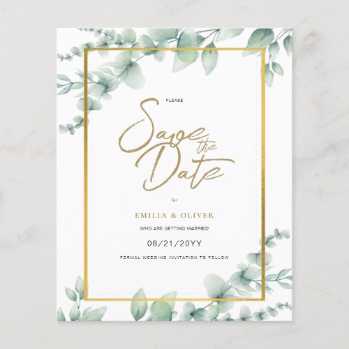 BUDGET PHOTO Wedding Save Date Rustic Botanical Flyer