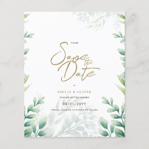 BUDGET PHOTO Wedding Save Date Rustic Botanical Flyer