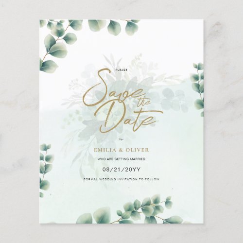 Budget PHOTO Wedding Save Date Rustic Greenery     Flyer