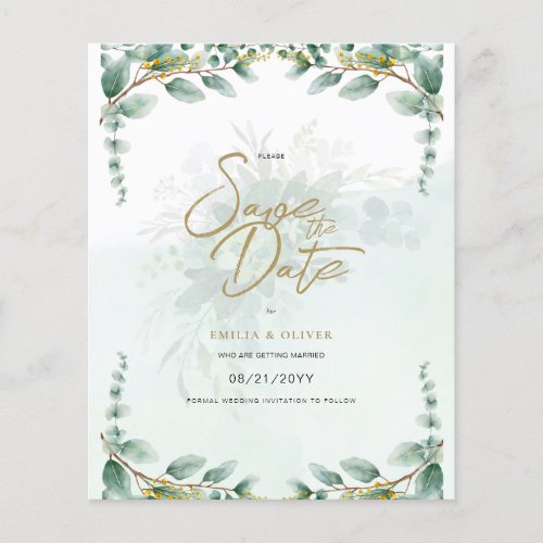 Budget PHOTO Wedding Save Date Rustic Greenery     Flyer