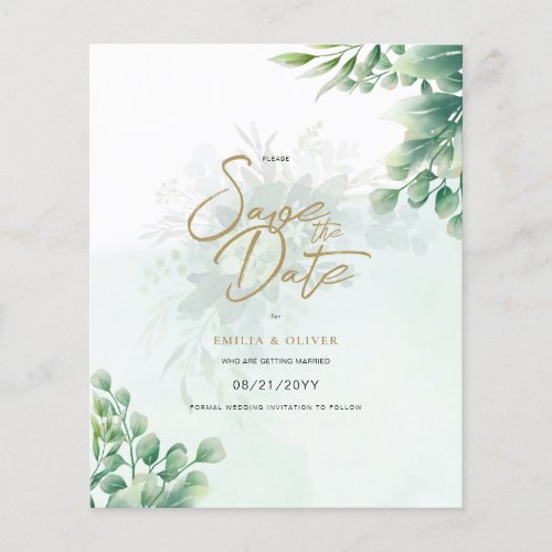 Budget PHOTO Wedding Save Date Rustic Greenery     Flyer