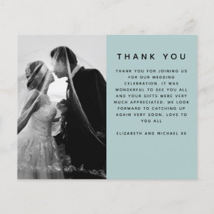 BUDGET Photo Wedding Thank You Modern Sage Simple Flyer