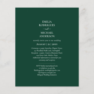 BUDGET PHOTO Wedidng Emerald Green Monochrome Flyer