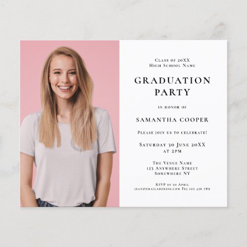 Budget photo White Graduation Party Invitation