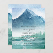 Budget Pine Mountains Lake Wedding Invitation