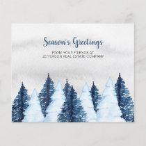 Budget  Pine Trees Winter Business Holiday Card