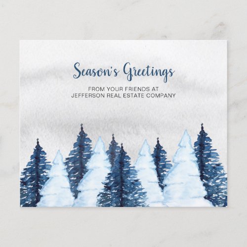 Budget  Pine Trees Winter Business Holiday Card