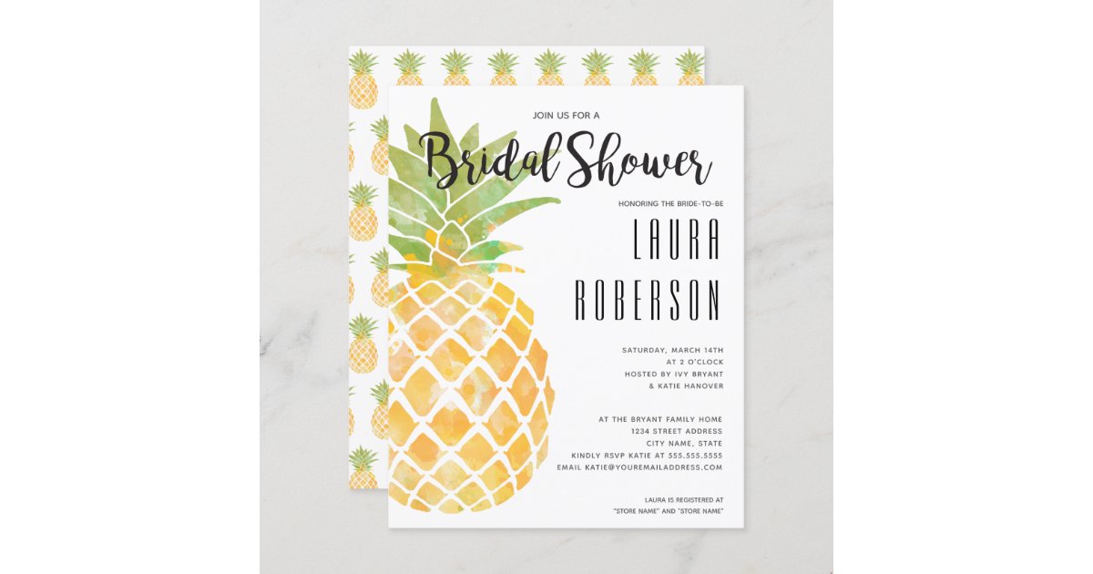 Budget Pineapple Bridal Shower Invitation | Zazzle