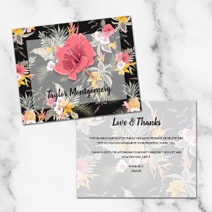 Budget Pineapple Tropical Floral Thank You Card