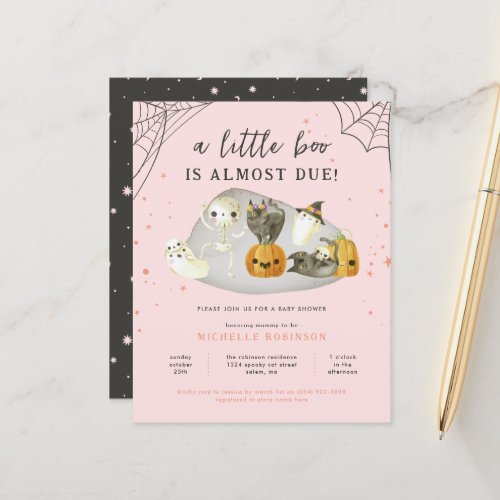 Budget Pink A Little Boo Halloween Baby Shower