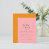 Budget Pink and Orange Bridal Shower Invitation (Standing Front)