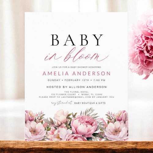 Budget Pink Baby in Bloom Baby Shower Elegant