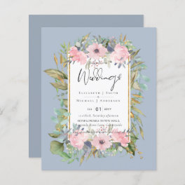 BUDGET Pink Blush Floral Sage Greenery Wedding