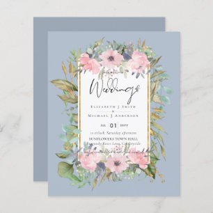 BUDGET Pink Blush Floral Sage Greenery Wedding