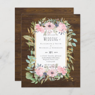BUDGET Pink Blush Floral Sage Greenery Wedding