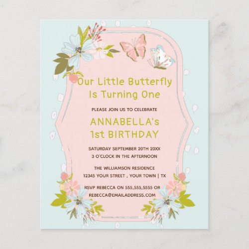 Budget Pink Boho Butterfly 1st Birthday Party